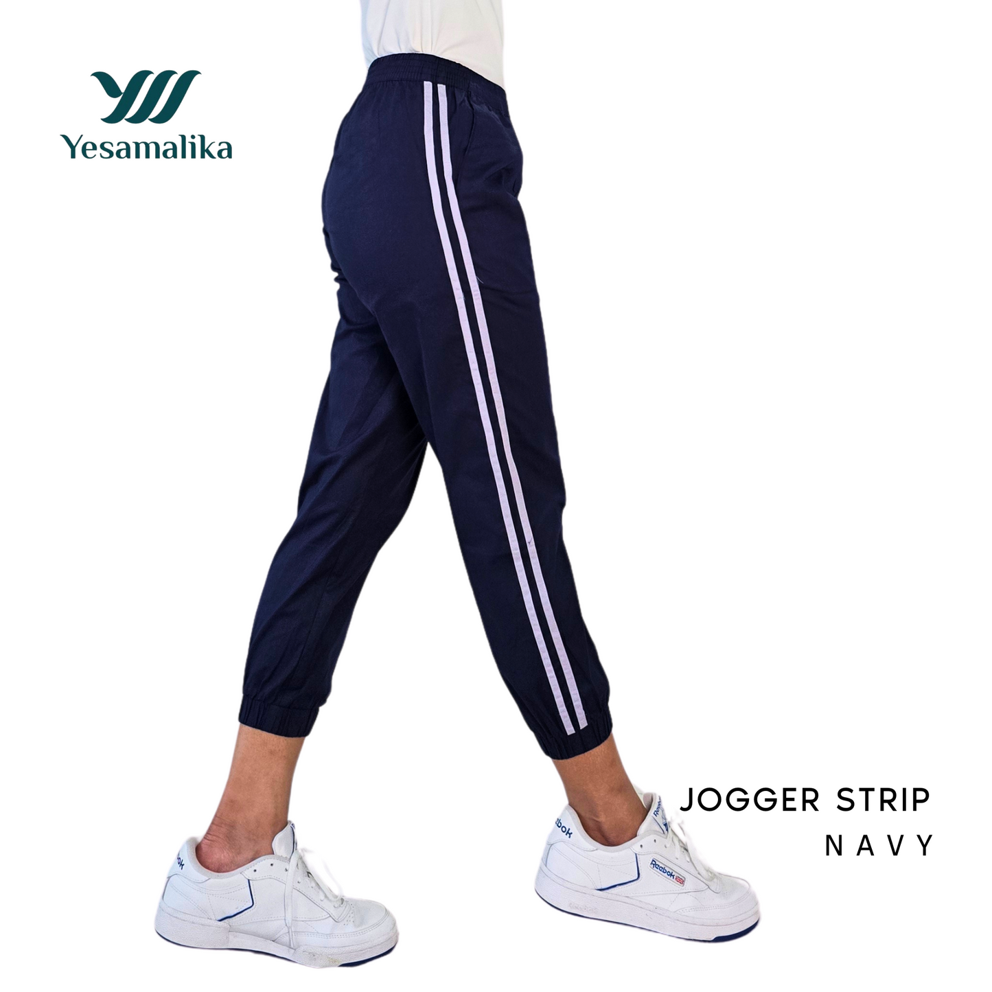 Jogger Strip Pants 7/8