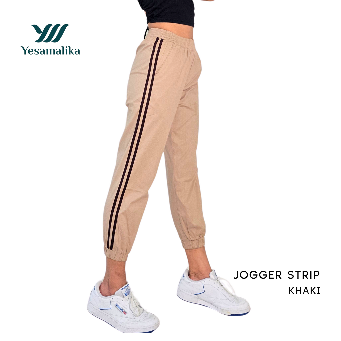Jogger Strip Pants 7/8
