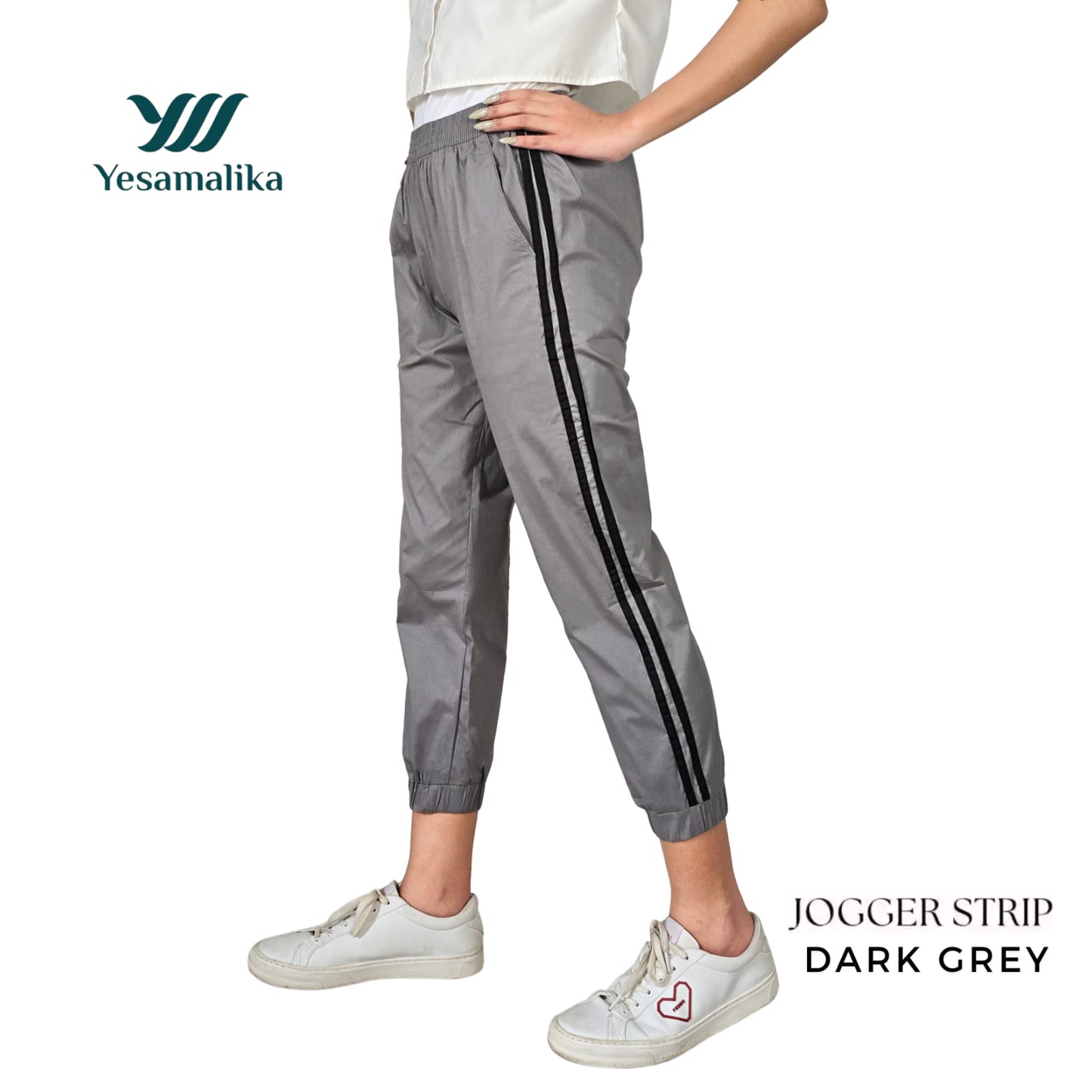 Jogger Strip Pants 7/8