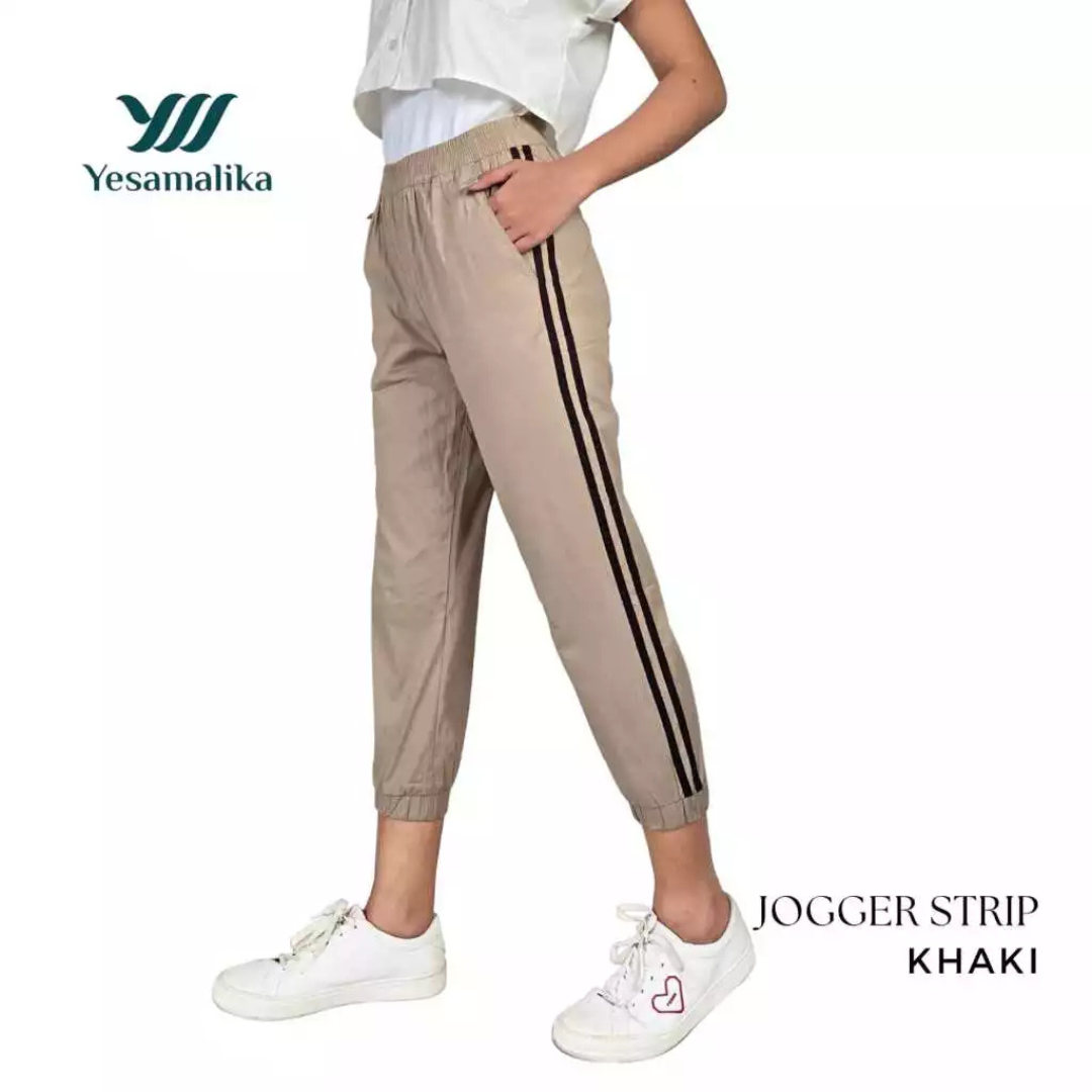 Jogger Strip Pants 7/8