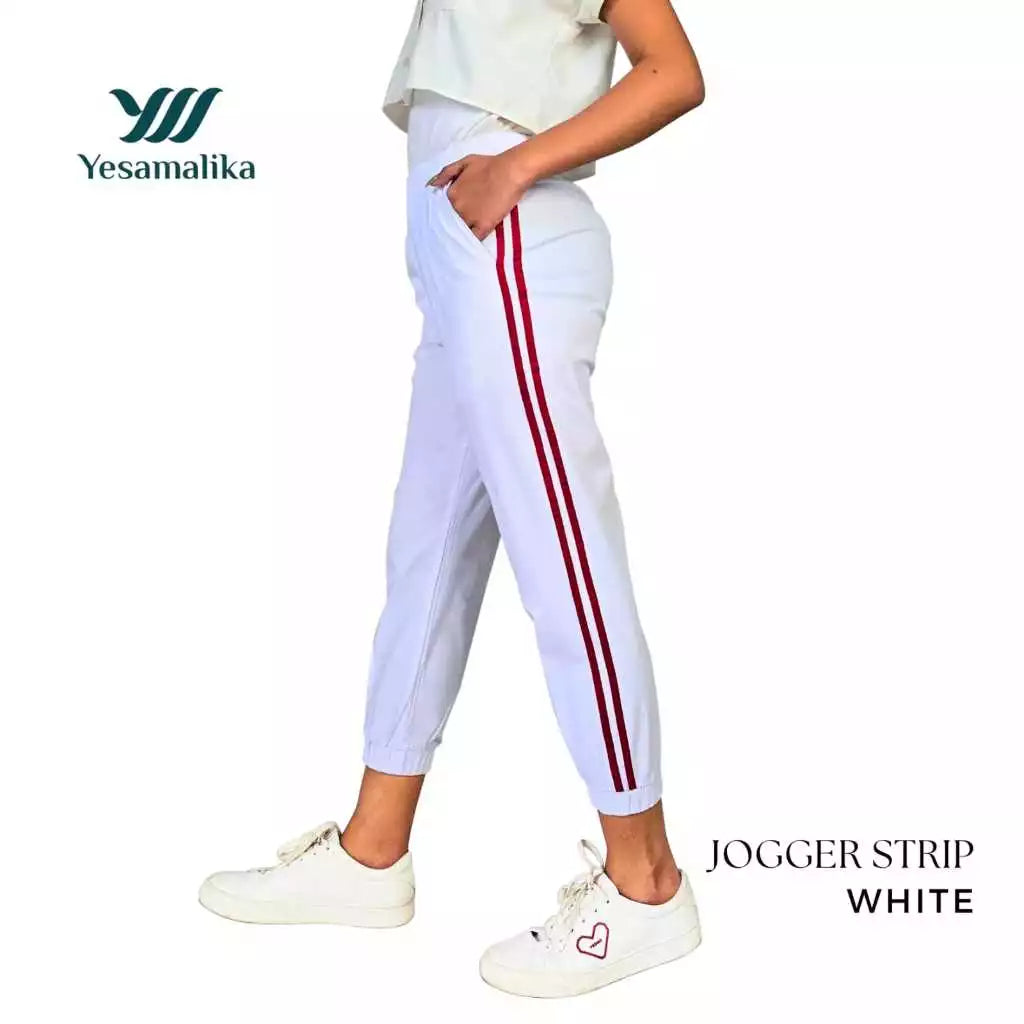 Jogger Strip Pants 7/8
